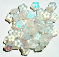50 3x7mm Transparent Matte Crystal AB Flower Spacer Beads